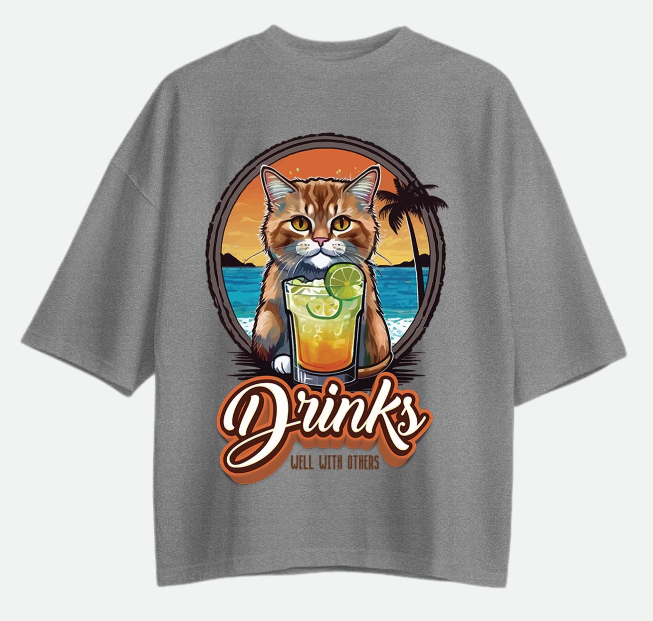 Drinks Well With Others - Oversized T-shirt