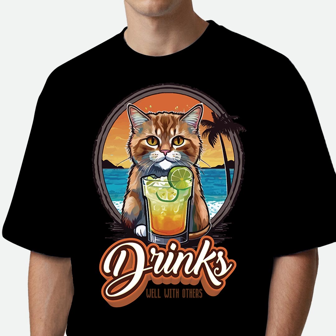 Drinks Well With Others - Oversized T-shirt