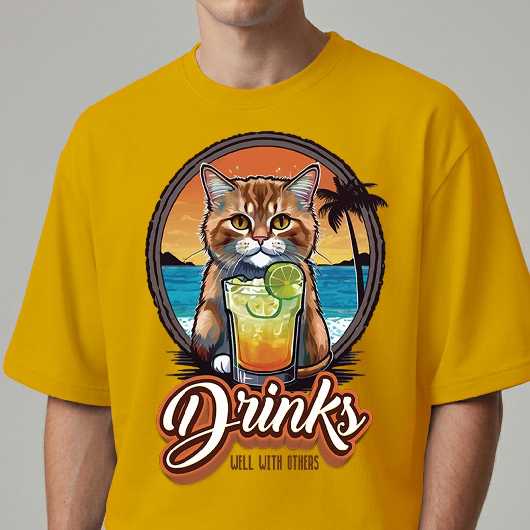 Drinks Well With Others - Oversized T-shirt