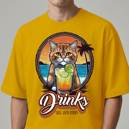 Drinks Well With Others - Oversized T-shirt