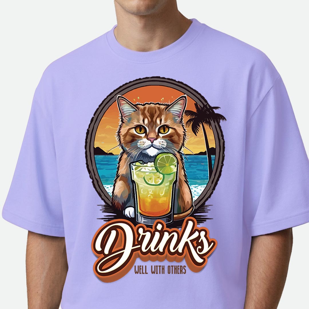 Drinks Well With Others - Oversized T-shirt