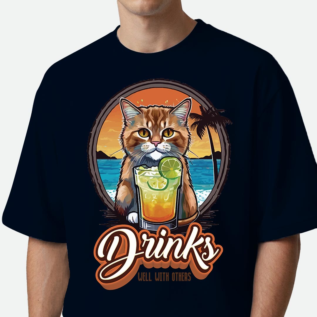 Drinks Well With Others - Oversized T-shirt
