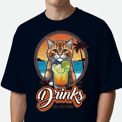 Drinks Well With Others - Oversized T-shirt