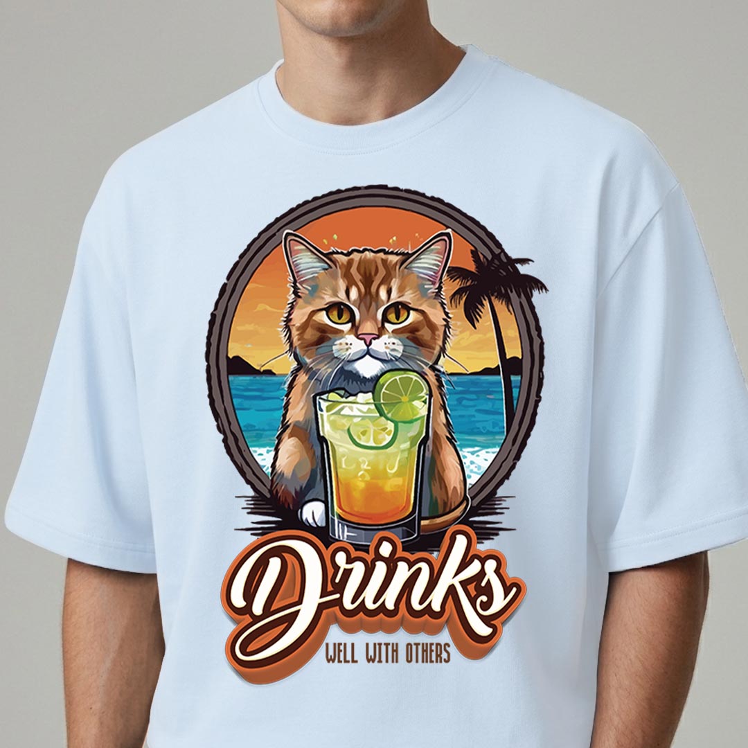 Drinks Well With Others - Oversized T-shirt