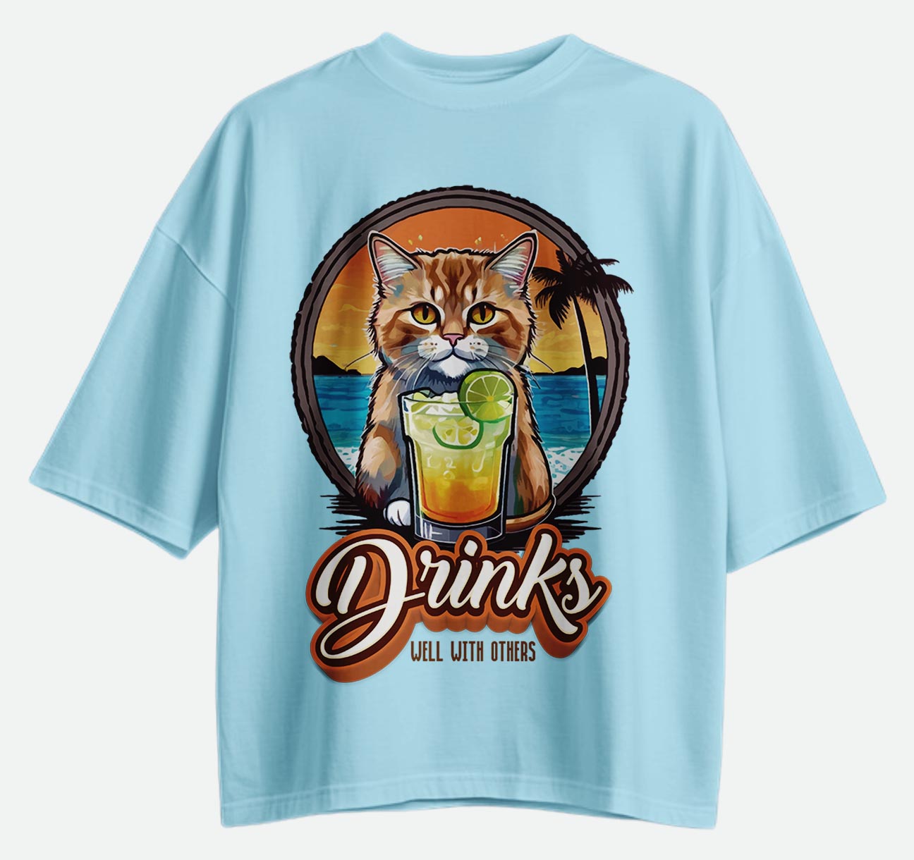 Drinks Well With Others - Oversized T-shirt