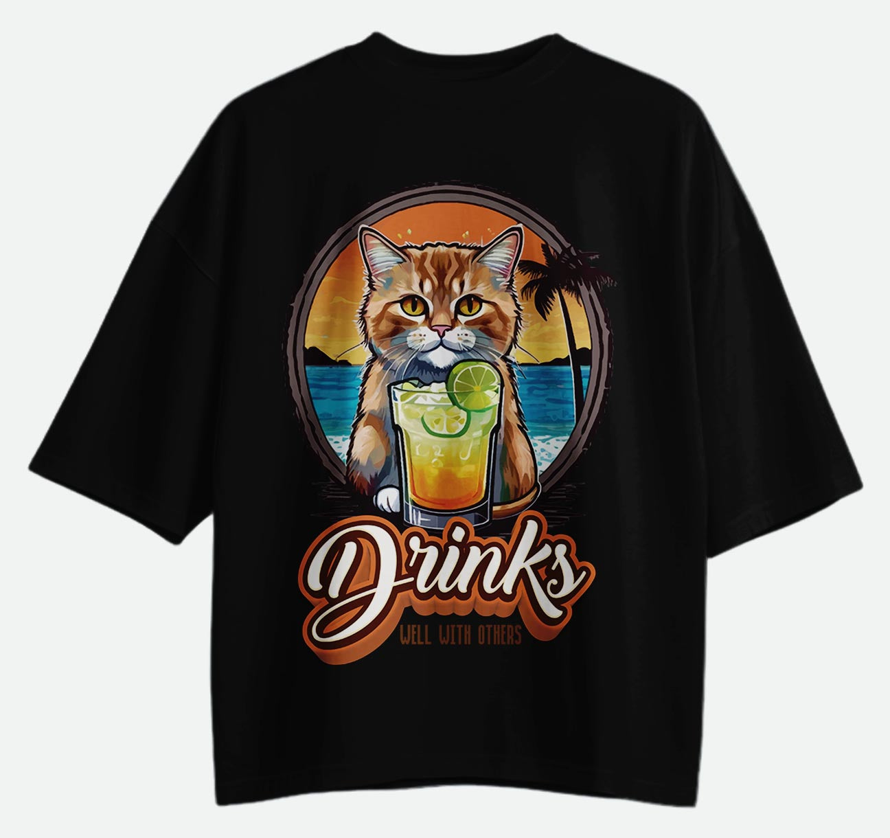 Drinks Well With Others - Oversized T-shirt