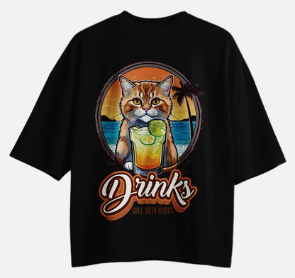 Drinks Well With Others - Oversized T-shirt