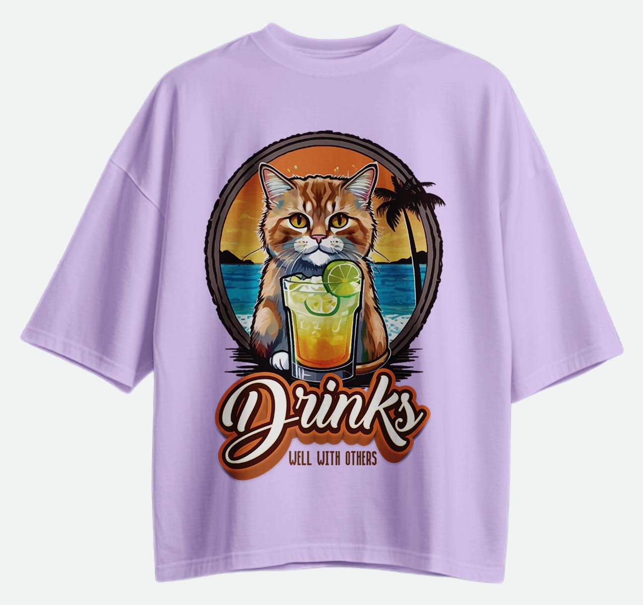 Drinks Well With Others - Oversized T-shirt