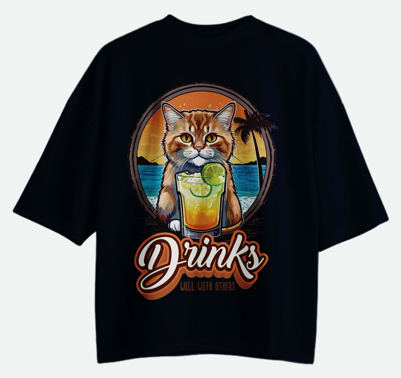 Drinks Well With Others - Oversized T-shirt