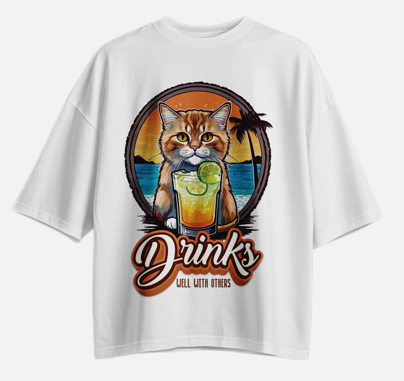 Drinks Well With Others - Oversized T-shirt