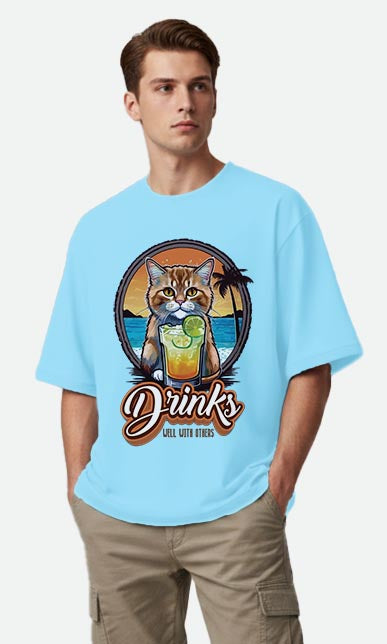 Drinks Well With Others - Oversized T-shirt