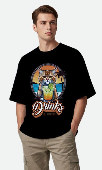 Drinks Well With Others - Oversized T-shirt