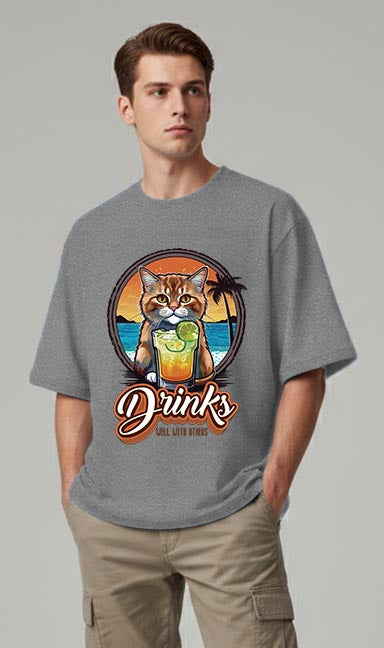 Drinks Well With Others - Oversized T-shirt