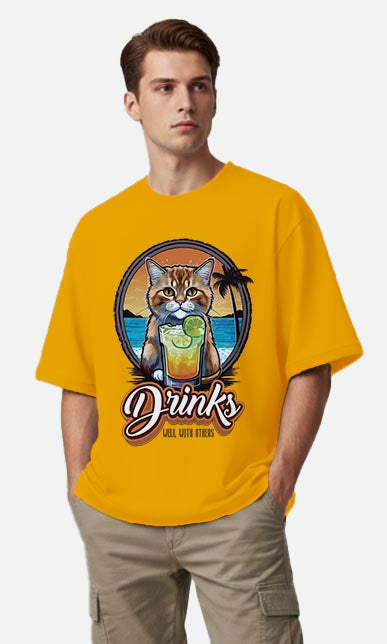 Drinks Well With Others - Oversized T-shirt