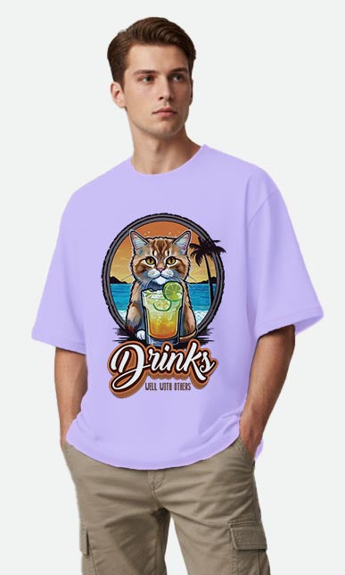 Drinks Well With Others - Oversized T-shirt