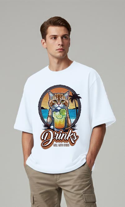 Drinks Well With Others - Oversized T-shirt