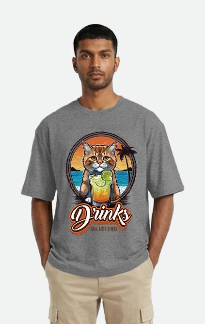 Drinks Well With Others - Oversized T-shirt