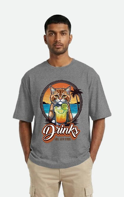 Drinks Well With Others - Oversized T-shirt