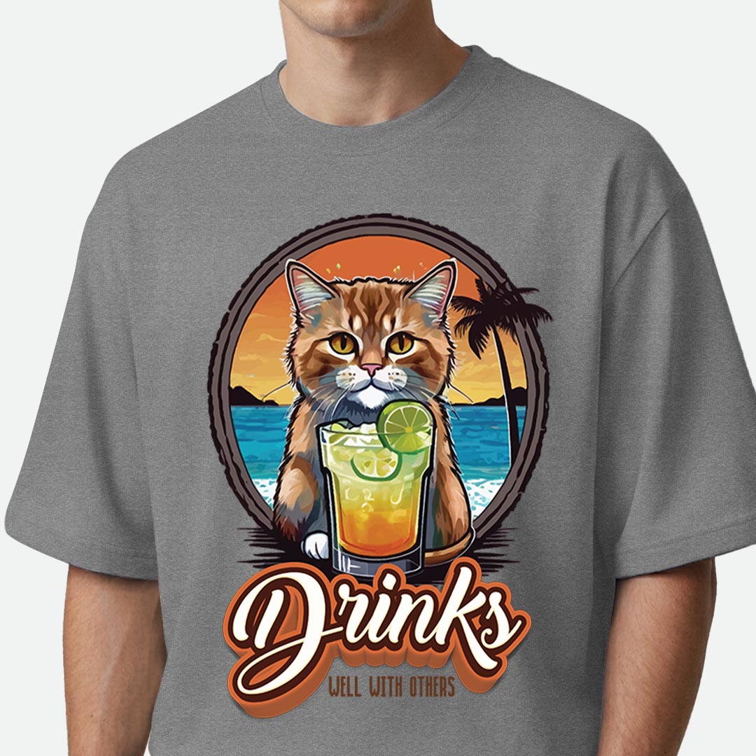 Drinks Well With Others - Oversized T-shirt