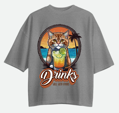 Drinks Well With Others - Oversized T-shirt